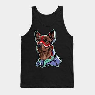 cyborg dog illustration Tank Top